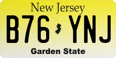 NJ license plate B76YNJ