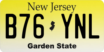 NJ license plate B76YNL