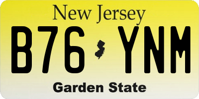 NJ license plate B76YNM