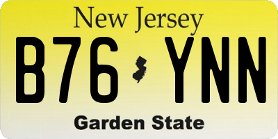 NJ license plate B76YNN