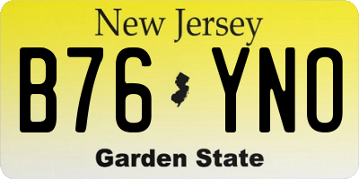 NJ license plate B76YNO