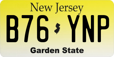 NJ license plate B76YNP