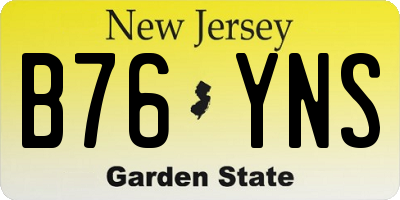 NJ license plate B76YNS