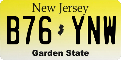 NJ license plate B76YNW