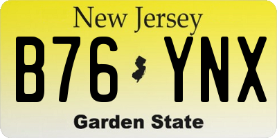 NJ license plate B76YNX