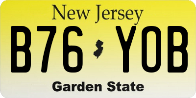 NJ license plate B76YOB