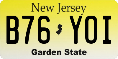 NJ license plate B76YOI