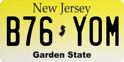 NJ license plate B76YOM