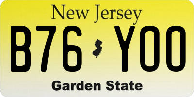 NJ license plate B76YOO
