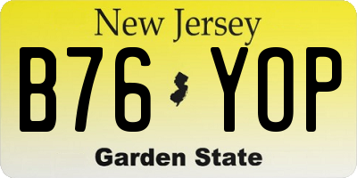 NJ license plate B76YOP