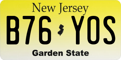 NJ license plate B76YOS