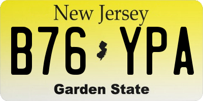 NJ license plate B76YPA