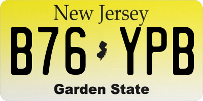 NJ license plate B76YPB