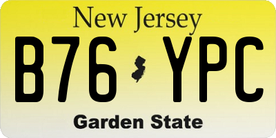 NJ license plate B76YPC