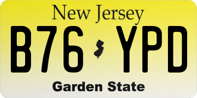 NJ license plate B76YPD