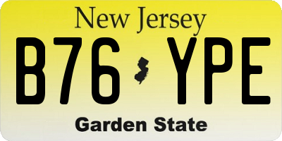 NJ license plate B76YPE