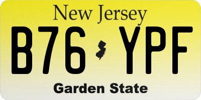 NJ license plate B76YPF