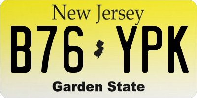 NJ license plate B76YPK