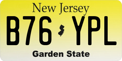 NJ license plate B76YPL