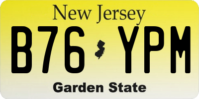 NJ license plate B76YPM