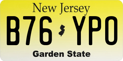 NJ license plate B76YPO