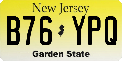 NJ license plate B76YPQ