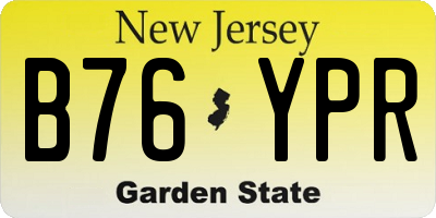 NJ license plate B76YPR