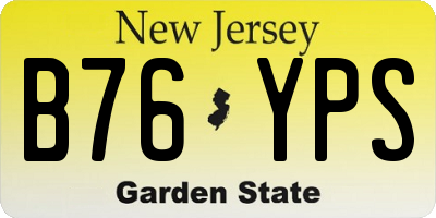NJ license plate B76YPS