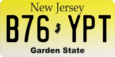 NJ license plate B76YPT