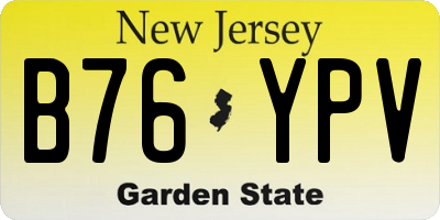 NJ license plate B76YPV