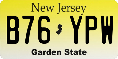 NJ license plate B76YPW