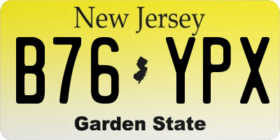 NJ license plate B76YPX