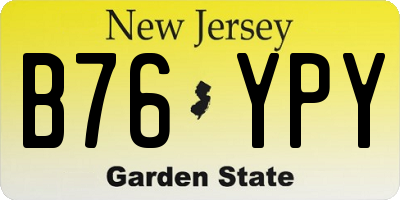 NJ license plate B76YPY