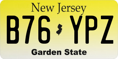 NJ license plate B76YPZ