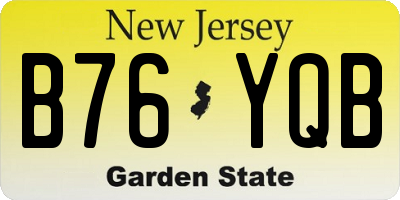 NJ license plate B76YQB