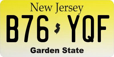 NJ license plate B76YQF