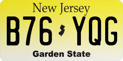 NJ license plate B76YQG