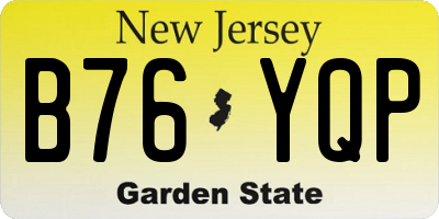 NJ license plate B76YQP