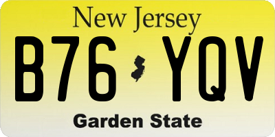 NJ license plate B76YQV