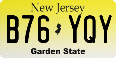 NJ license plate B76YQY