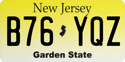 NJ license plate B76YQZ