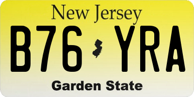 NJ license plate B76YRA