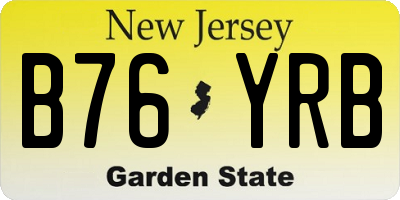 NJ license plate B76YRB