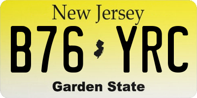 NJ license plate B76YRC