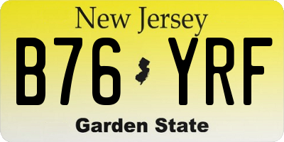 NJ license plate B76YRF