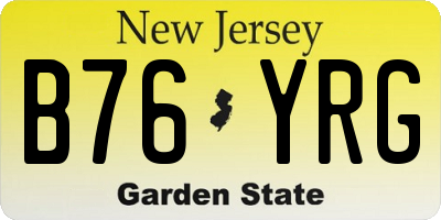 NJ license plate B76YRG