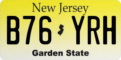 NJ license plate B76YRH