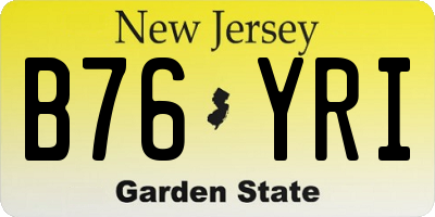 NJ license plate B76YRI