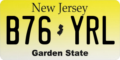 NJ license plate B76YRL
