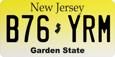 NJ license plate B76YRM